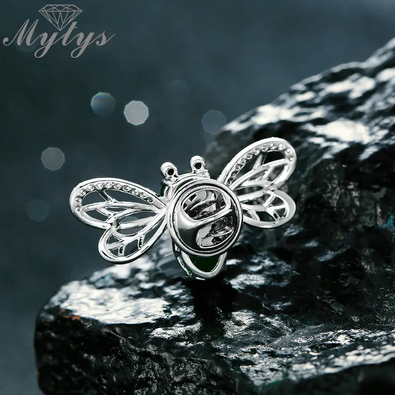Mytys зеленые Стразы вставка брошь булавки пчела лацкан заколка милые маленькие