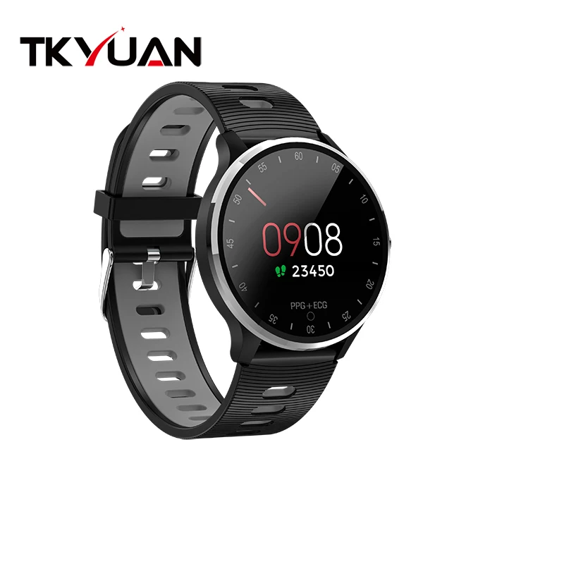 Смарт-часы TKYUAN A9 ECG PPG дисплей напоминания о кровяном давлении IP67 водонепроницаемый браслет для IOS Android спортивные часы - Цвет: gray