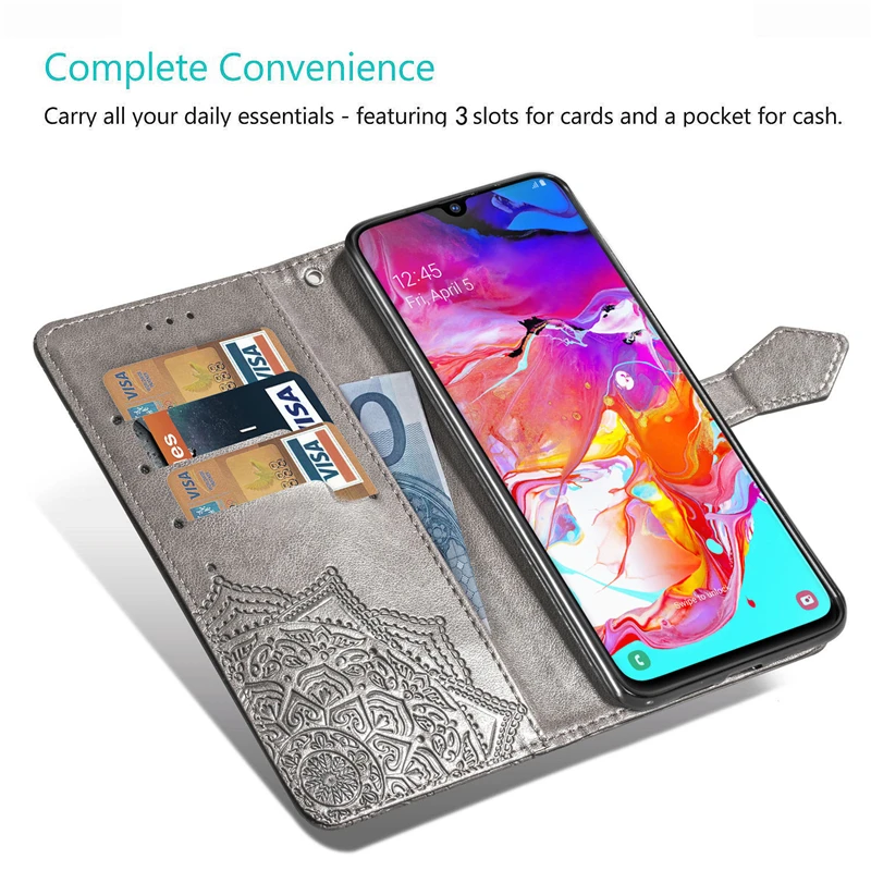 Кожаный чехол с изображением цветка мандалы для Samsung Galaxy S10 5G Plus S10e A80 A70 A60 A50 A40 A30 A20