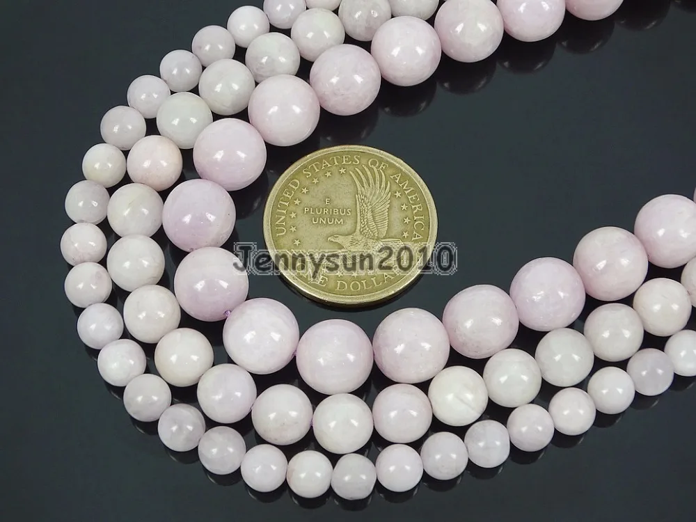 Бусины из натурального камня Kunzite круглые бусины с отверстием 15 дюймов 4 мм 6 8 10 12