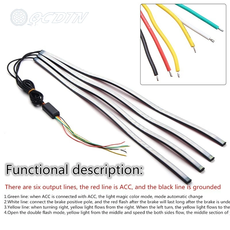 QCDIN RGB 5050 36 светодиодный 60 см лм Автомобильная Гибкая декоративная осветительная