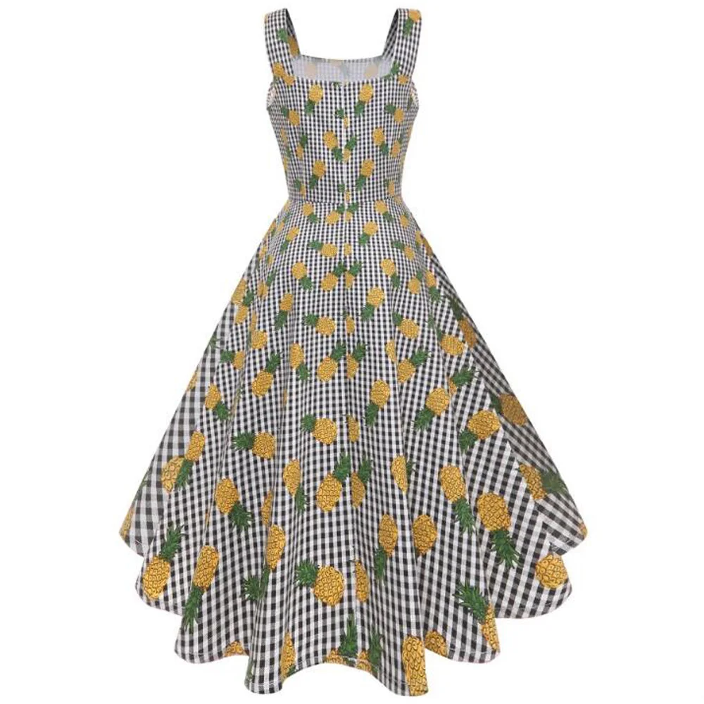 Женское винтажное платье-трапеция без рукавов повседневное летнее платье Одри