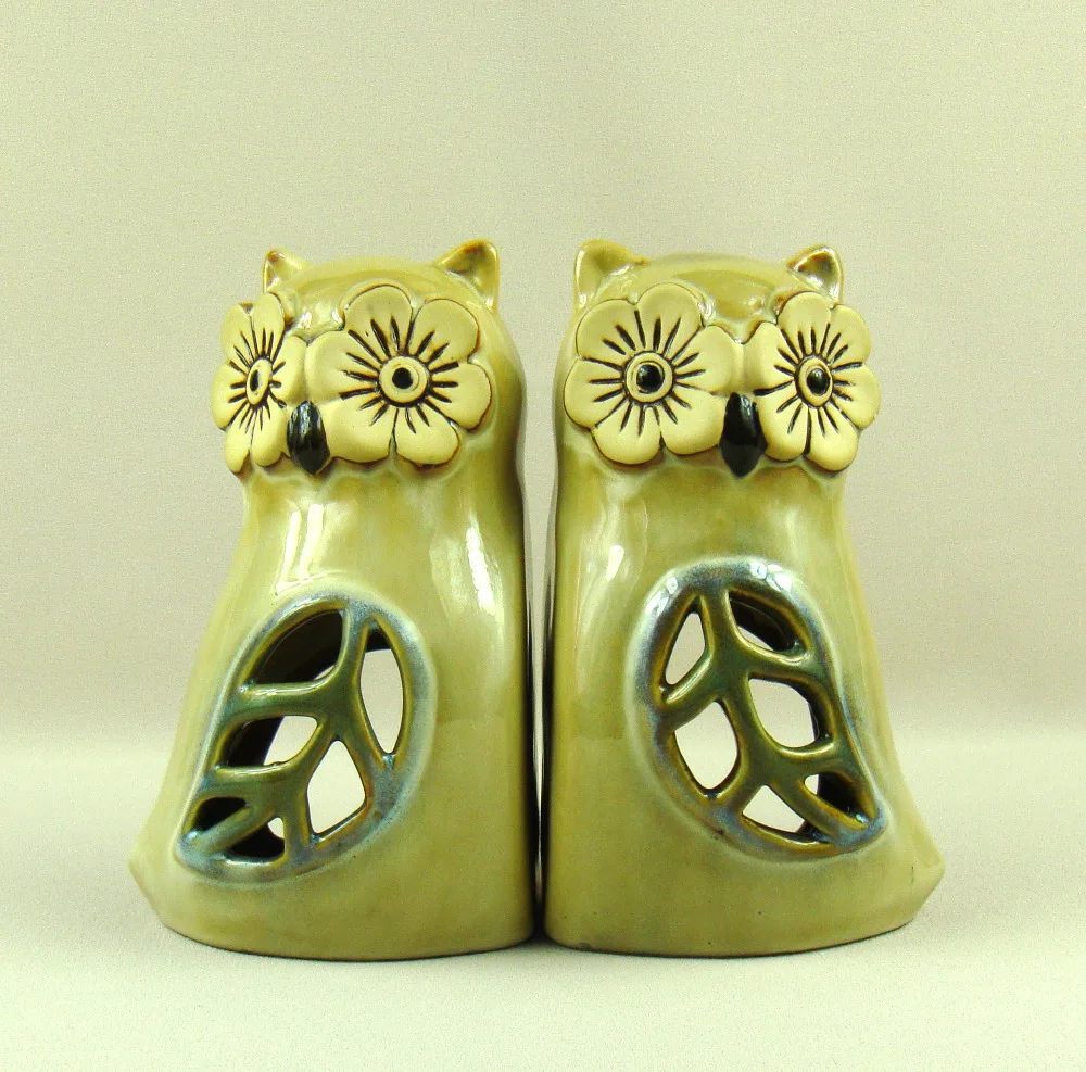 Ажурный фарфоровый подсвечник-Сова Декоративная скатерть керамика Hooter парные