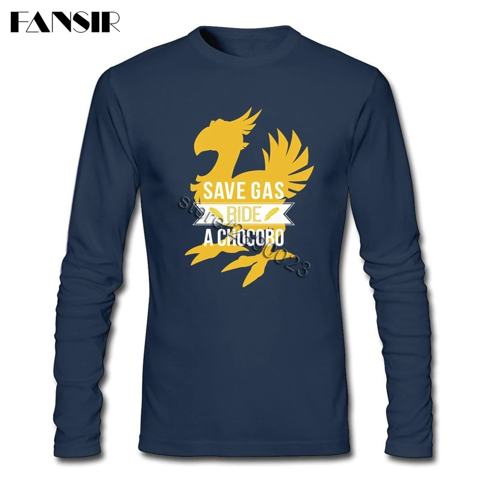 Экономии топлива ездить Chocobo футболка Для мужчин с длинными рукавами Одежда для