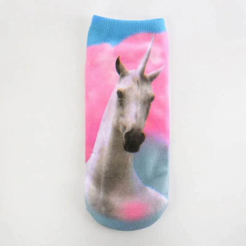 13 Trend Cute 3D Print Socks Women Ankle Socks Cartoon Animal Unicorn 3D Printing Sock Art Socks female - Цвет: 13