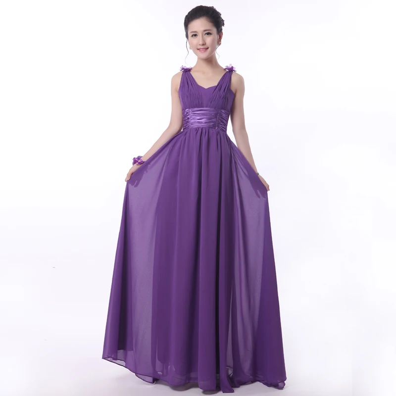 2017 новые платья подружек невесты плюс размер в наличии дешево до $50 Фиолетовый