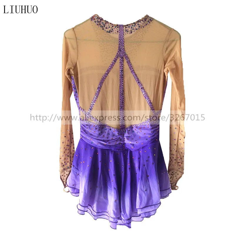 Платье для фигурного катания женское платье на коньках девочек фиолетовое с
