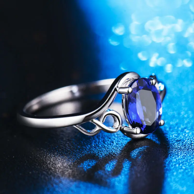 LOVERJEWELRY 18Kt обручальные кольца из белого золота прекрасное овальное кольцо