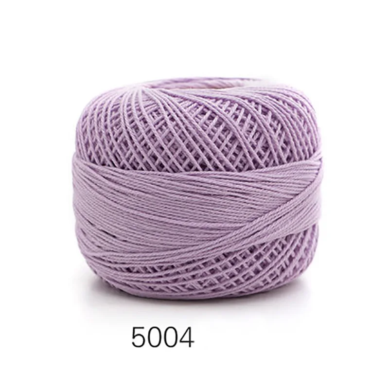 N5004 50 г/мяч мягкий 3 слоя хлопок 5# кружевная пряжа для ручная вязка крючком Тонкая нить для Подушка DIY кружевная ткань QW083 - Цвет: N5004