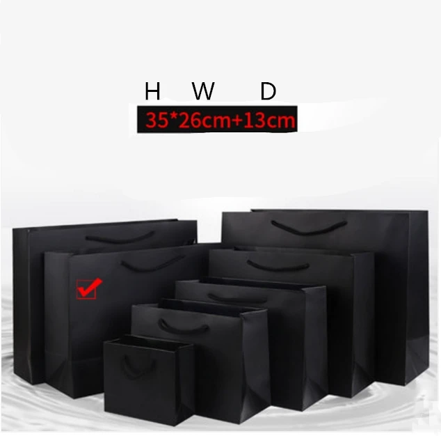 26x26x13cm 50X опциональный изготовленный на заказ логотип напечатанный толстый шершавый белый бумажный пакет 250 граммов картонные бумажные хозяйственные сумки с веревкой - Цвет: 26x26x13cm
