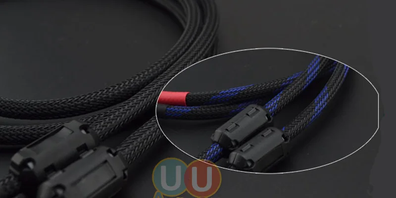 U71 Black 1 пара HiFi RCA кабель цифровой аудио с двойным магнитным кольцом|digital audio cable|hifi