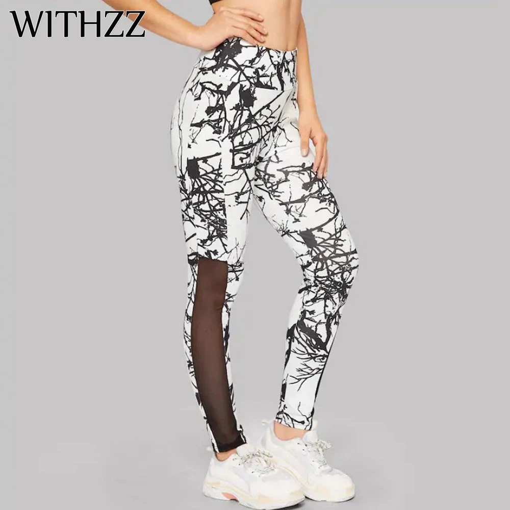 

Леггинсы с принтом деревьев WITHZZ, женские леггинсы для фитнеса, джеггинсы для тренировок, джеггинсы Tayt, спортивные Леггинсы для отдыха, брюки