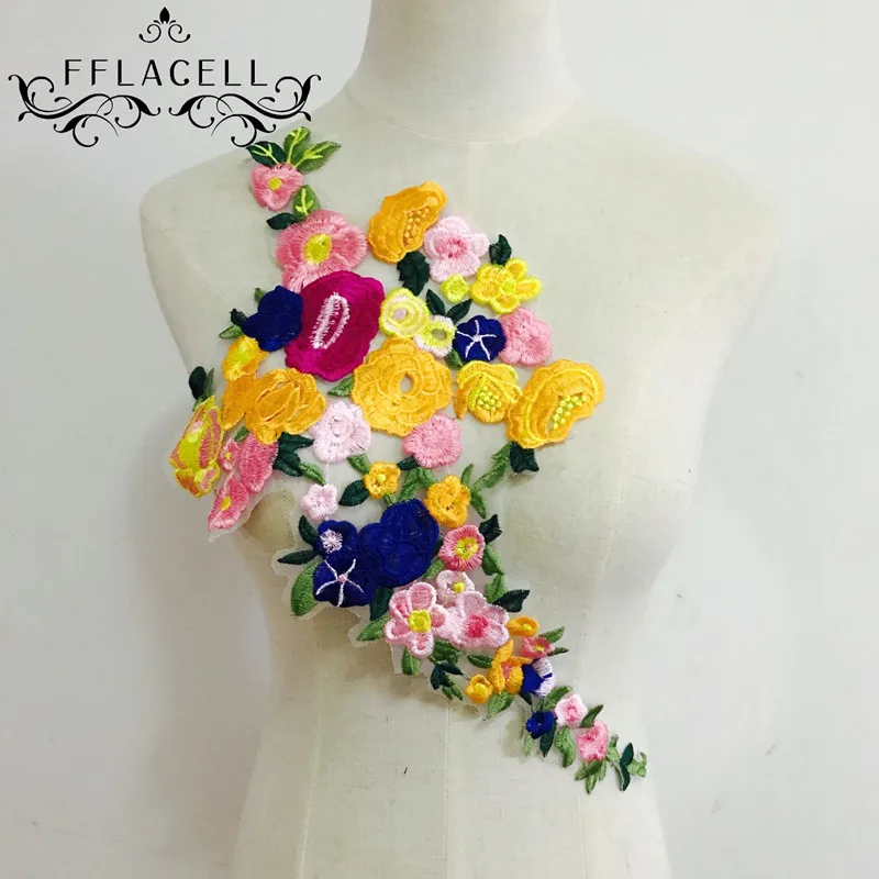 FFLACELL современный воротник с розой шитая нашивка аппликация значок вышивка бюста