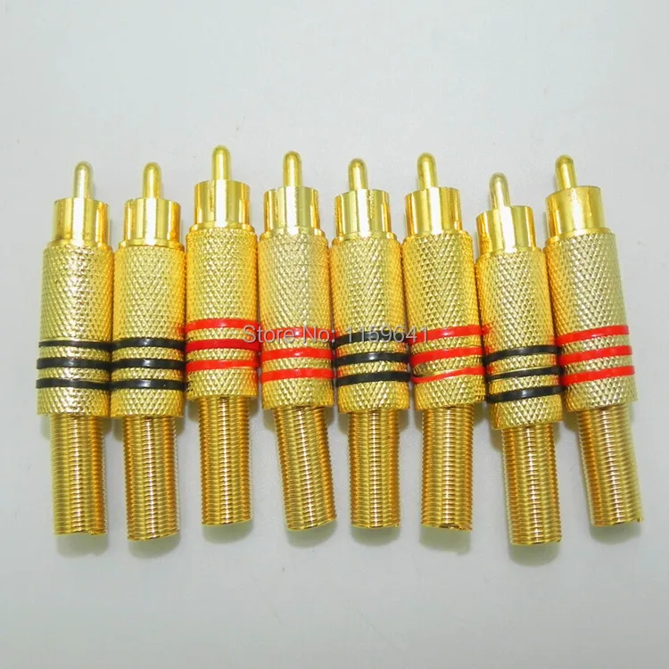 200 шт. аудиоразъем rca с золотым разъемом RCA покрытием 24K металлический пружинный