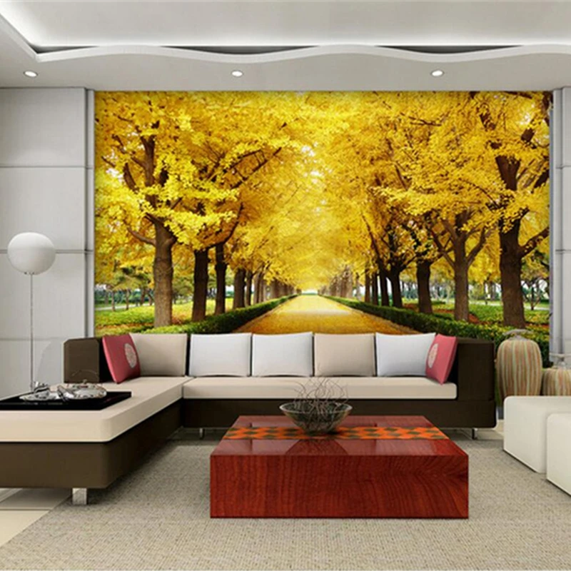 Обои 3D Narure для гостиной спальни стен фрески золотой лес фотообои пейзаж улица
