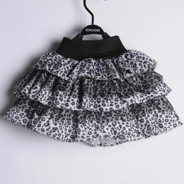 Модная детская юбка-пачка в Корейском стиле с рюшами и леопардовым принтом для