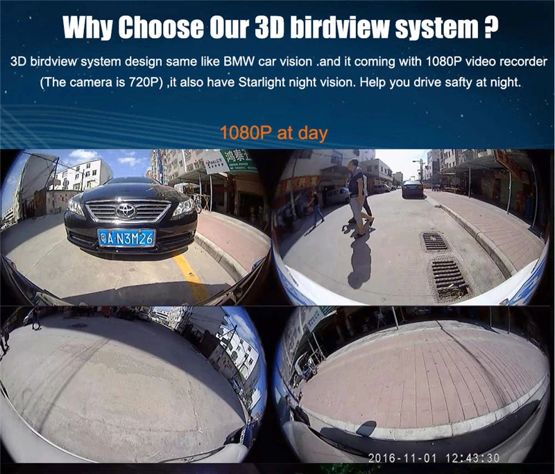 Newst HD 3D 360 панорамный обзор системы вождения поддержка птичий вид панорамная система 4 Автомобильная камера 1080 P DVR g-сенсор