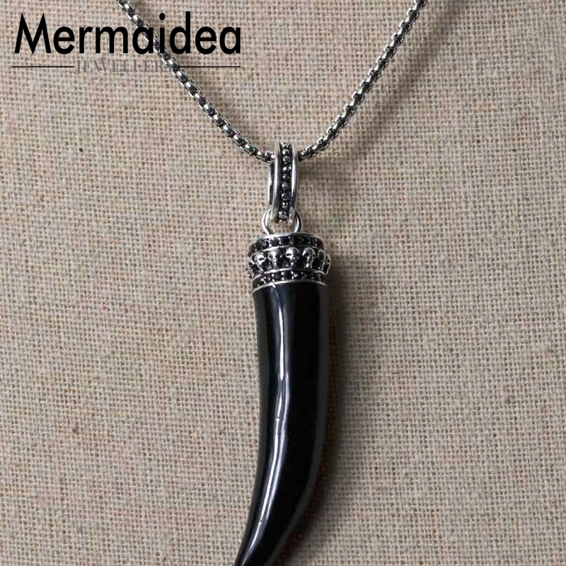 Skull Dragon Beads Tiger Tooth Pendants Necklaces Men Women Trendy Style silver plated Rebel Fashion Jewelry Gift | Украшения и