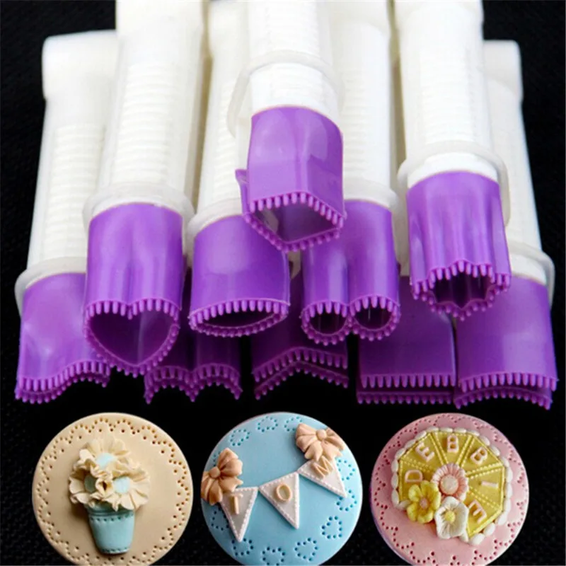 10 шт цветок кружева край клип помадка для бисквита резак украшения торта Sugarcraft