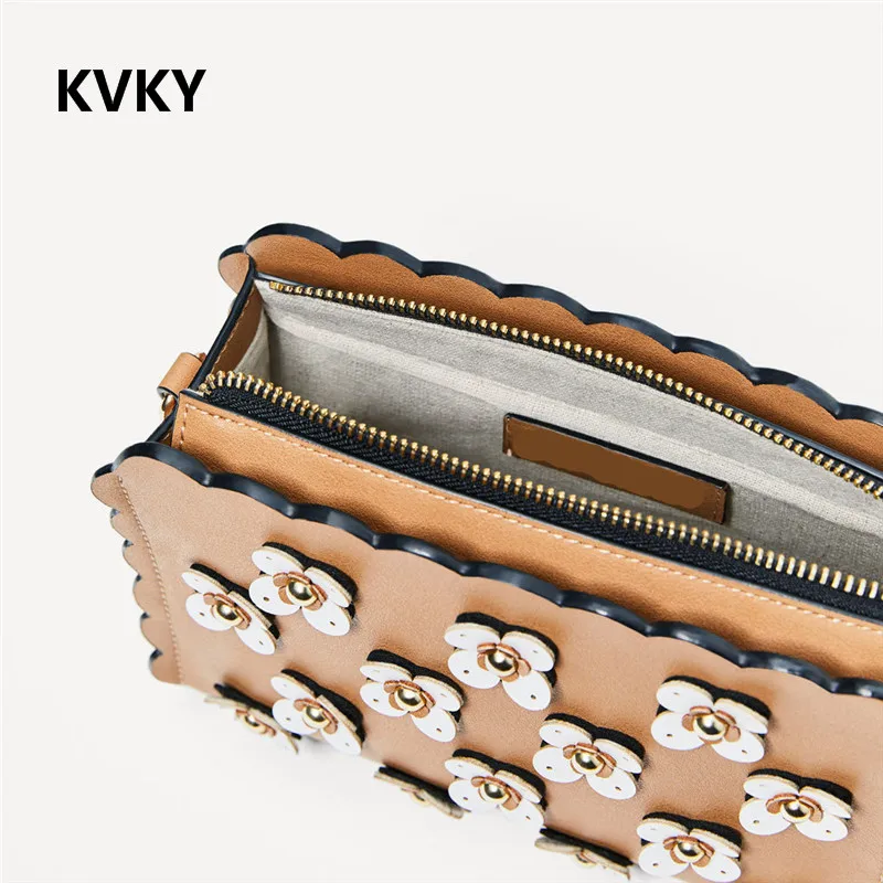 Kvky 2017 желтый маленькая сумка женская мягкая искусственная кожа аппликации Сумки