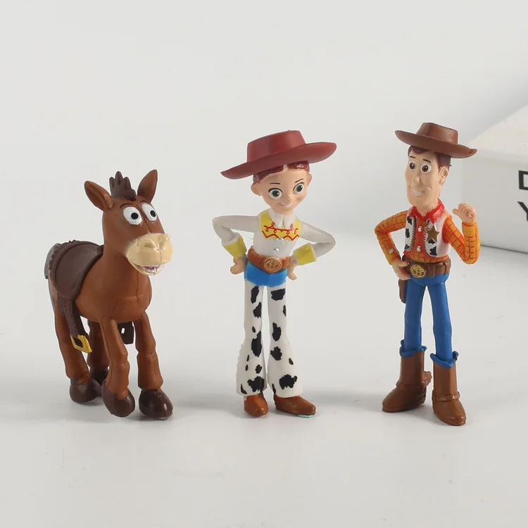 Movie 7 pcs/set Cartoon Toy Story 4 Buzz lightyear Forky Woody Jessie lotso Bullseye Horse Doll Action Figure Boy Kid Gift