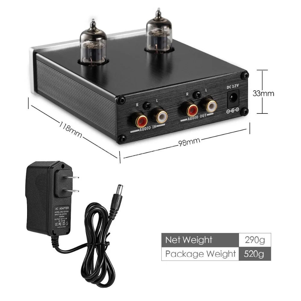 Douk аудио мини HiFi 6J1 вакуумная трубка предусилитель Стерео предусилитель цифровой ВЧ и бас тон управление