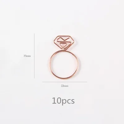 ring 10pcs Пачка розовое золото скрепки закладки планировщик инструменты Скрапбукинг Памятка зажим металлический Скрепка H0137 - Цвет: ring 10pcs
