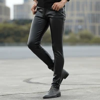 hoo 2021 autumn of cultivate ones morality play high fashionable young tight leather pants and feet locomotive pu leather pants
