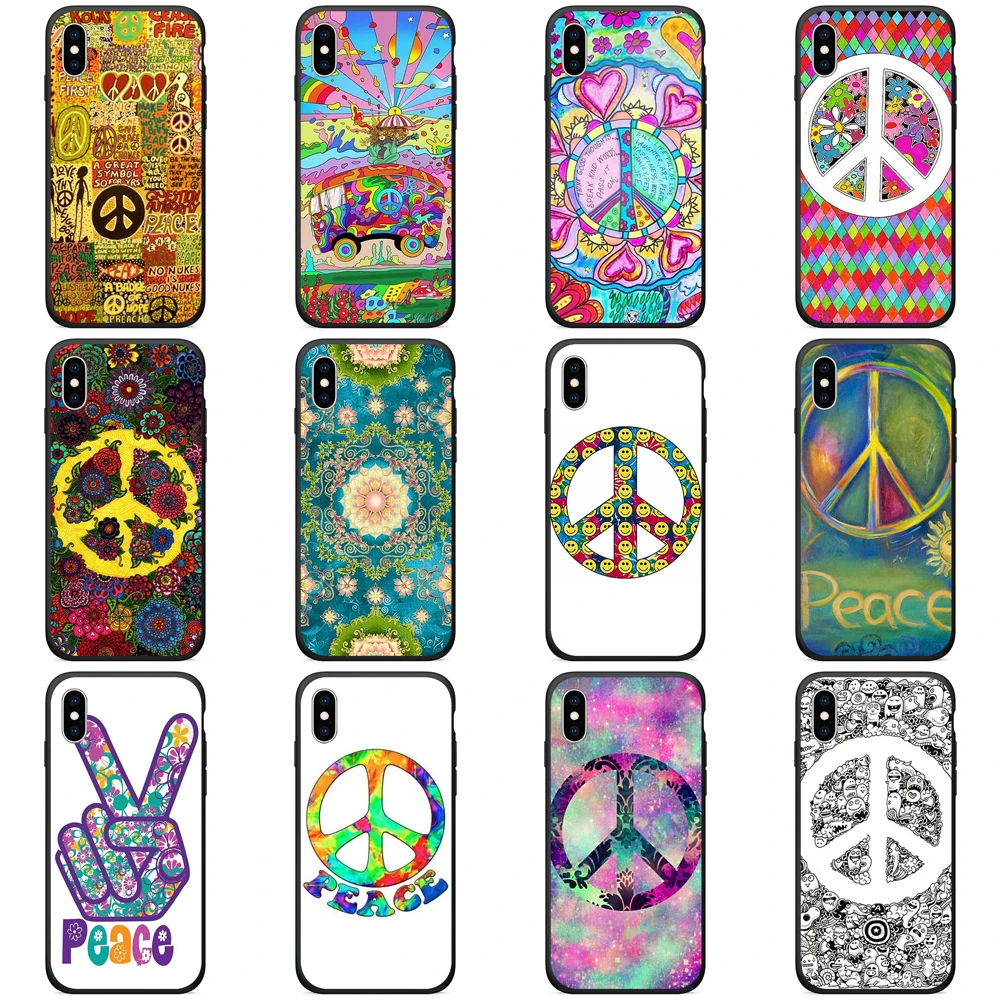 ТПУ чехол для телефона iPhone 6s Чехол Хиппи Psychedelic Art Peace 5 5S se 6 Plus 7 8 x xr xs max |