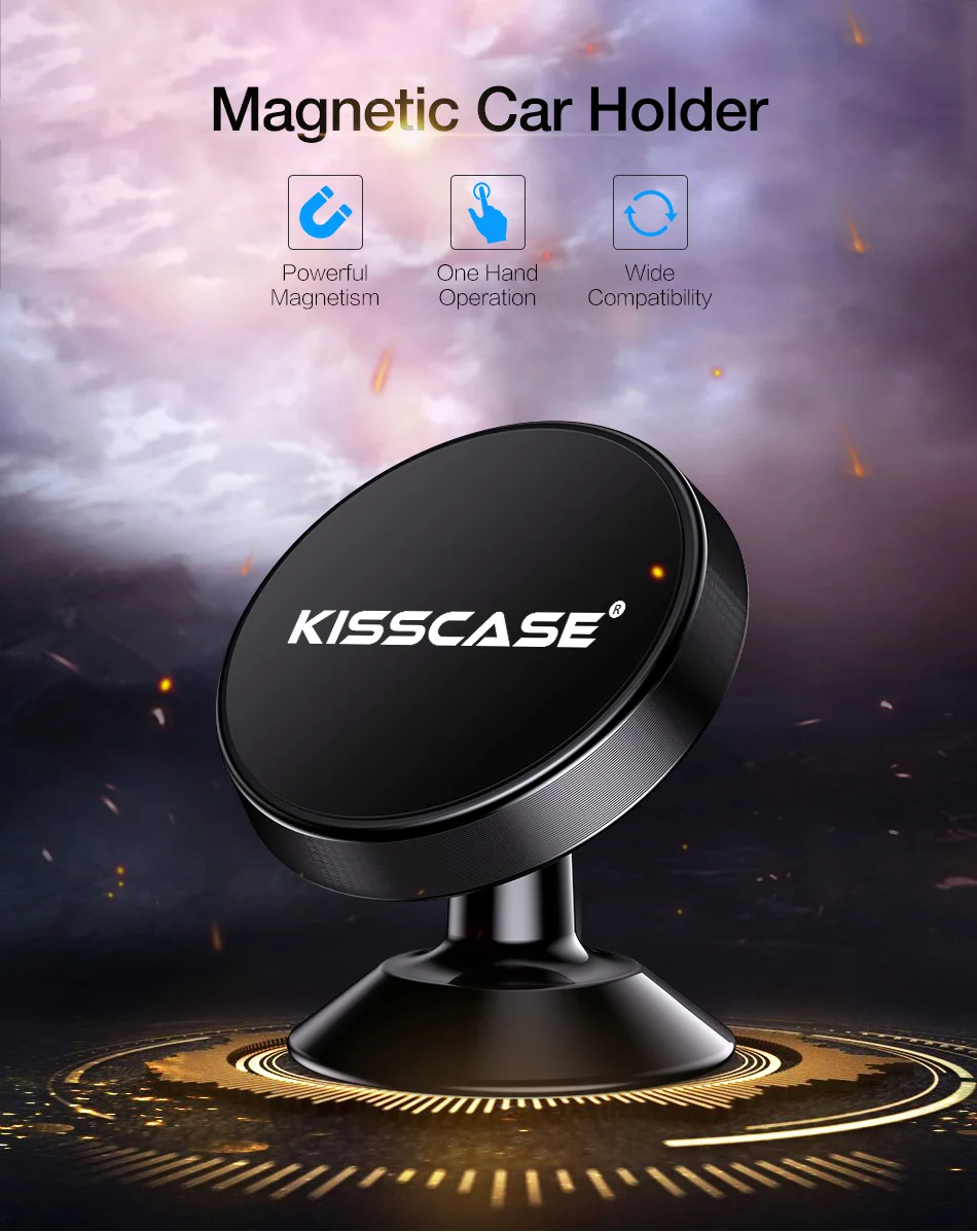 KISSCASE Универсальный автомобильный держатель телефона для Xiaomi Huaiwei samsung телефон магнитный держатель телефона в автомобильный держатель для iPhone X XS Max держатель для телефона держатель для телефона в маши