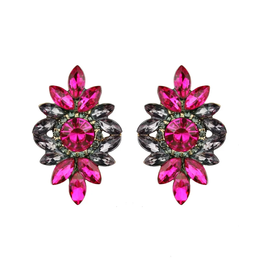 Красочные очаровательные серьги гвоздики цветок искусственная кожа роскошные