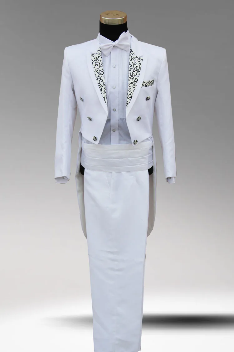 Мужской костюм для свадьбы черный или белый смокинг певицы|formal tuxedos|white black suitmen