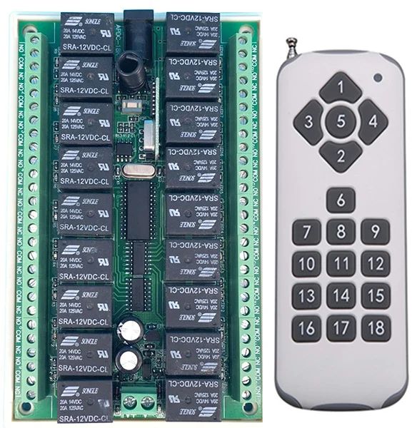 DC12V 24V 18 CH 18CH RF Беспроводной дистанционного Управление светильник выключатель