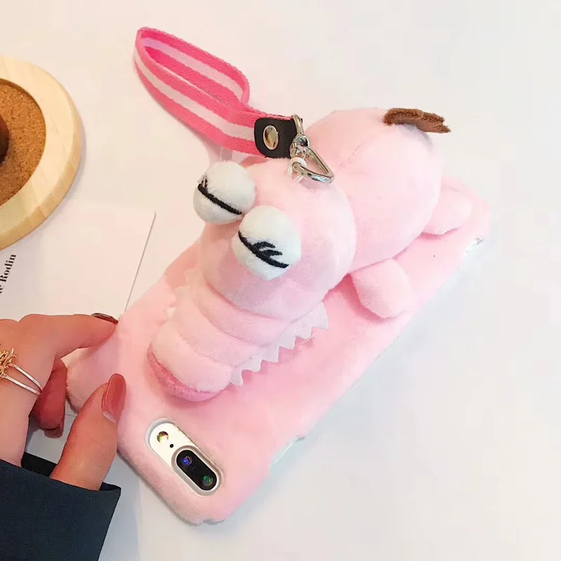 Роскошные гладкие меха зима теплая чехол плюшевые для iphone 8 7 плюс 6 6s 3d пушистый