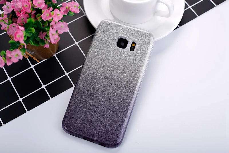 Чехол OLOEY для Funda samsung Galaxy S6 S7 Edge S8 S8 Plus S5 Note 8 5 4 чехол 2 слоя Блестящий сверкающий Мягкий ТПУ силиконовый чехол