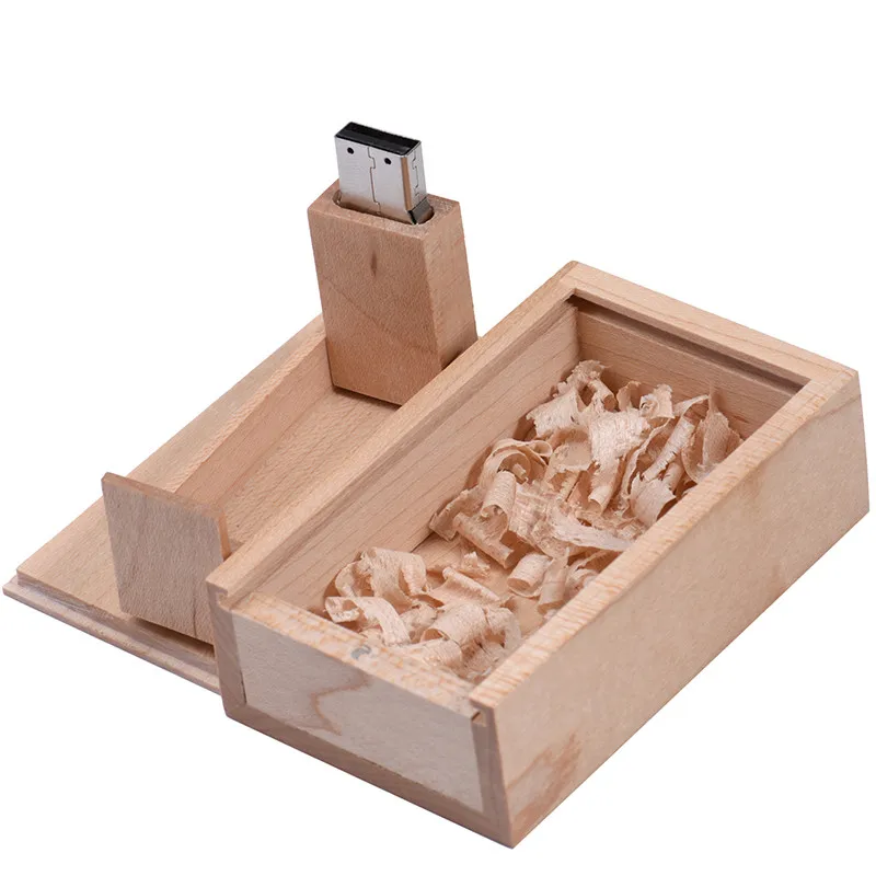 usb with box SHANDIAN(более 10 шт. бесплатный логотип) Деревянный USB+ коробка USB флэш-накопитель 4 ГБ 8 ГБ 16 г 32 Гб карта памяти фотография свадебный подарок - Цвет: usb with box