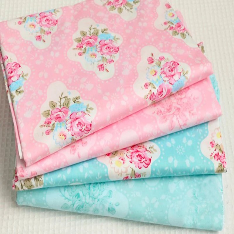 Весенняя хлопчатобумажная ткань с цветочным принтом четверть пучка Лоскутная