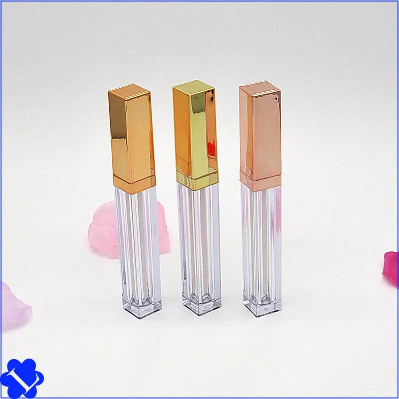 Квадратный 4 мл розовое золото миниатюрный блеск для губ бальзам контейнеры