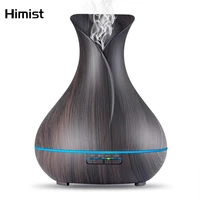 400ml aromatherapy air humidifier wood aroma essential oil diffuser 7 color changing led for office home decor vase