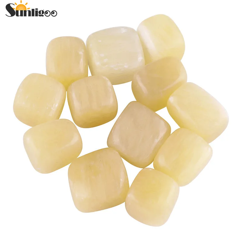 12pcs Yellow Jade Sunligoo 12 шт. набор натуральных драгоценных камней, Аметист/зеленый авантюрин Исцеление Кристалл Нерегулярные барабанные камень украшения дома - Цвет: 12pcs Yellow Jade