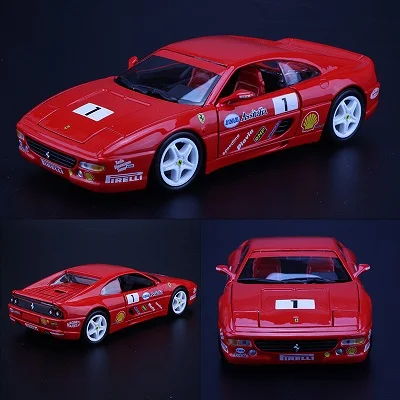 Бургундия 1:24 имитация сплава супер Игрушечная модель автомобиля 24 стиля для Ferrari с управлением на рулевом колесе переднее рулевое колесо игрушечный автомобиль - Цвет: Бургундия