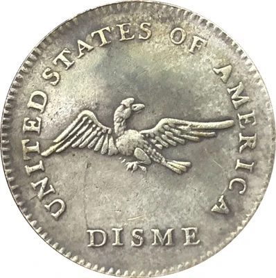 Оптовая продажа 1792 Disme Coins coper посеребренное изготовление 100%|coin video|coin operated crane