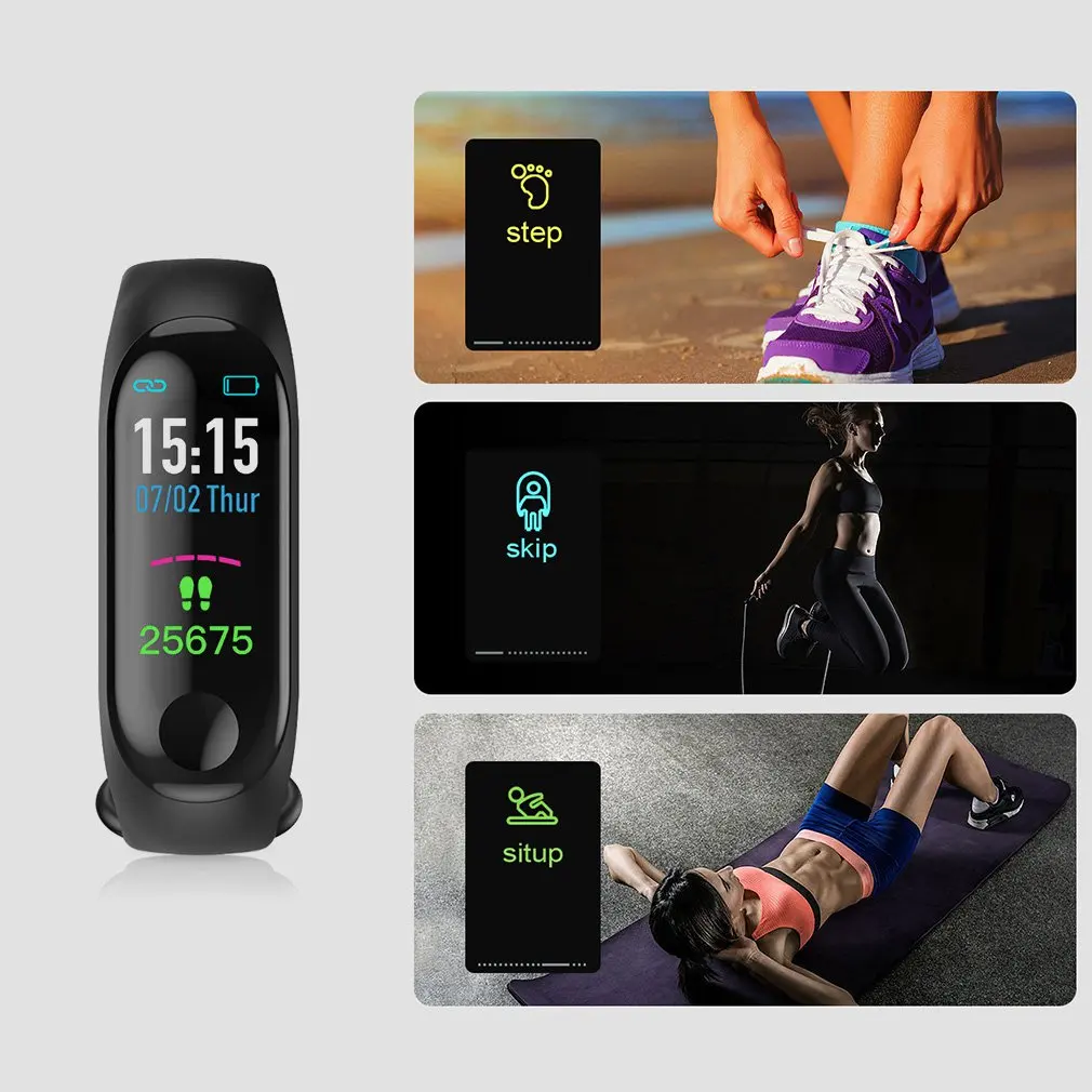 Mi Band 3 умный спортивный браслет часы экран упражнения Пульс кровяное давление шаг Смарт часы для мужчин женщин дропшиппинг