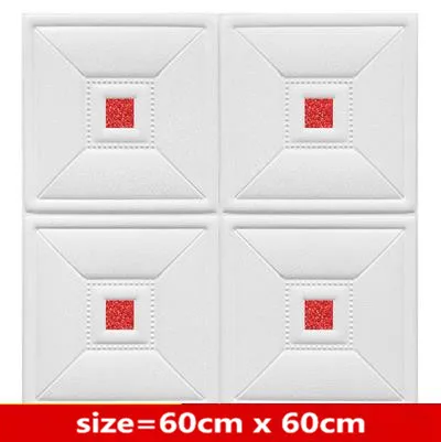 white and red Самоклеящиеся обои 3d стерео наклейки на стену для гостиной, спальни, телевизора, водостойкие европейские наклейки из пены - Цвет: white and red