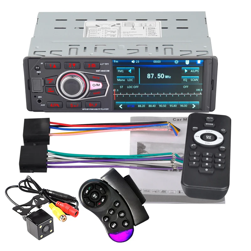 1 Din автомагнитола HD 1080P экран 4042UM Bluetooth MP3 плеер FM/USB/AUX in/SD 4,1 дюймов рулевое колесо/дистанционное управление Авторадио