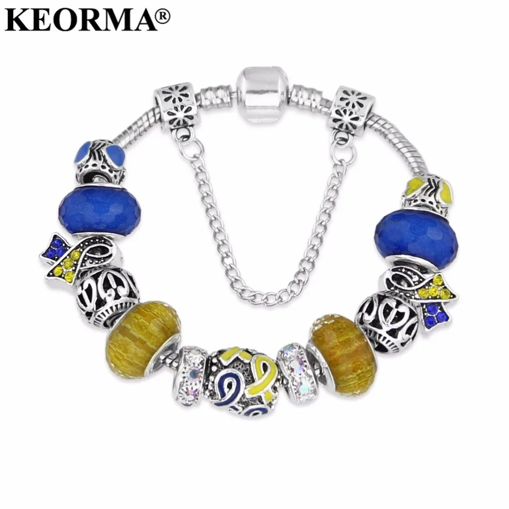 Женский браслет KEORMA розовый с фиолетовыми и ленточными кристаллами Европейский
