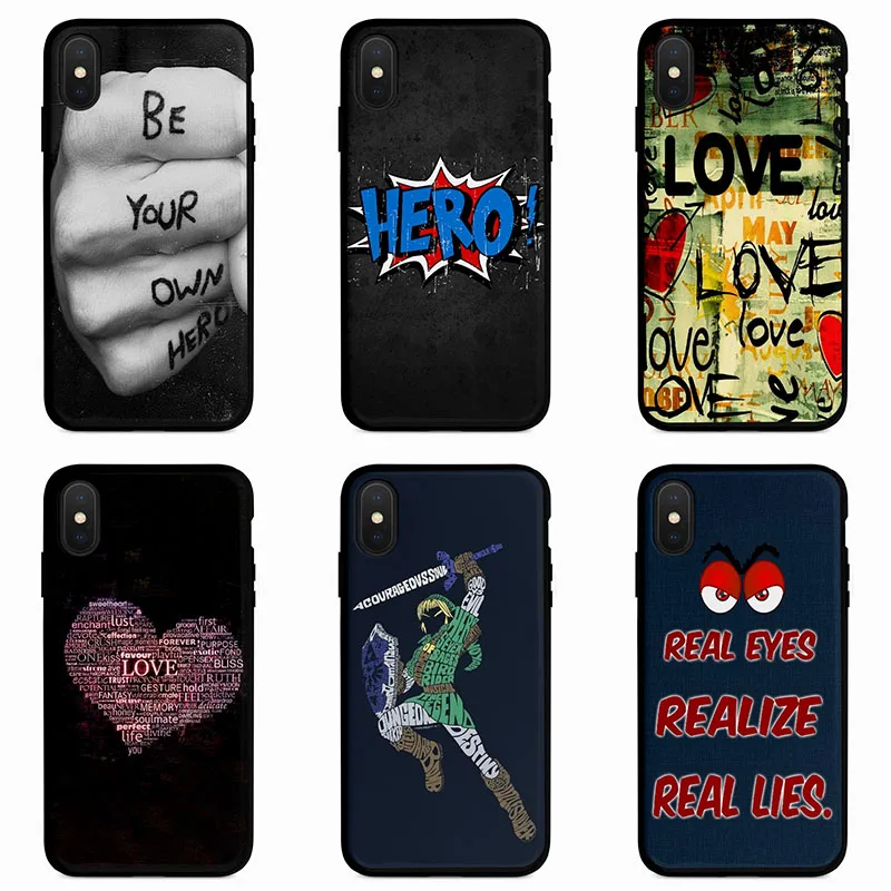 Phone Case Silicone Quotes words Text For iPhone 5 5s Se 6 6s 7 8 Plus X Xr Xs Max Soft Tpu Back Cover C0486P5 |