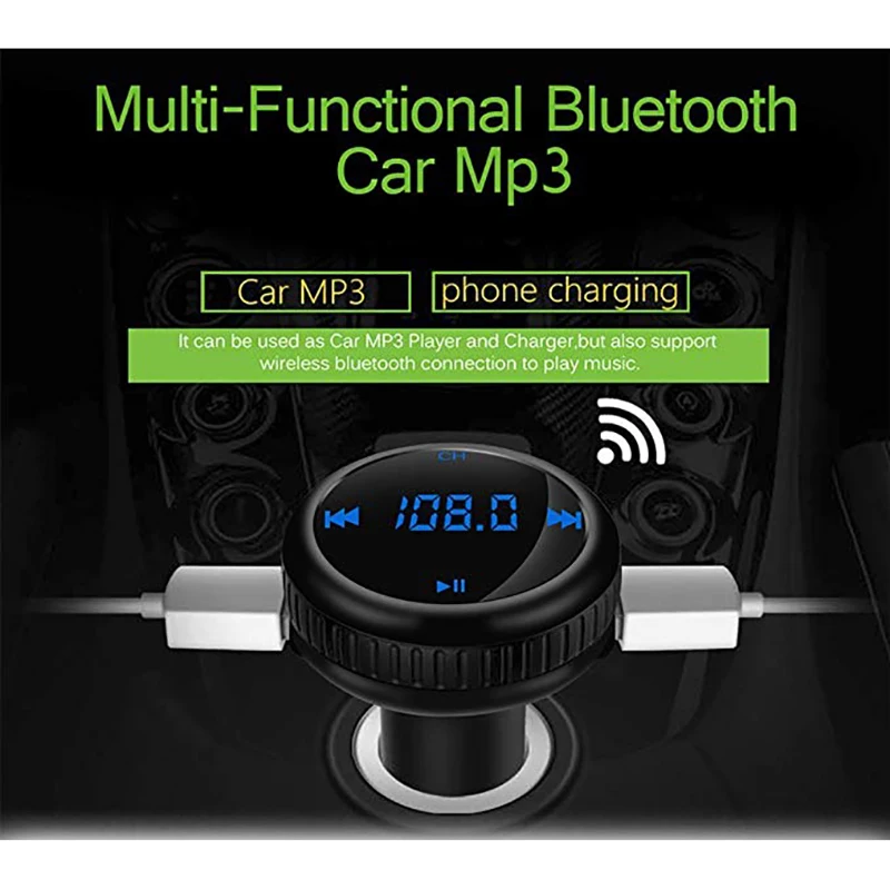 Bluetooth fm передатчик зарядное устройство с умный указатель 5V 2.1A USB порт