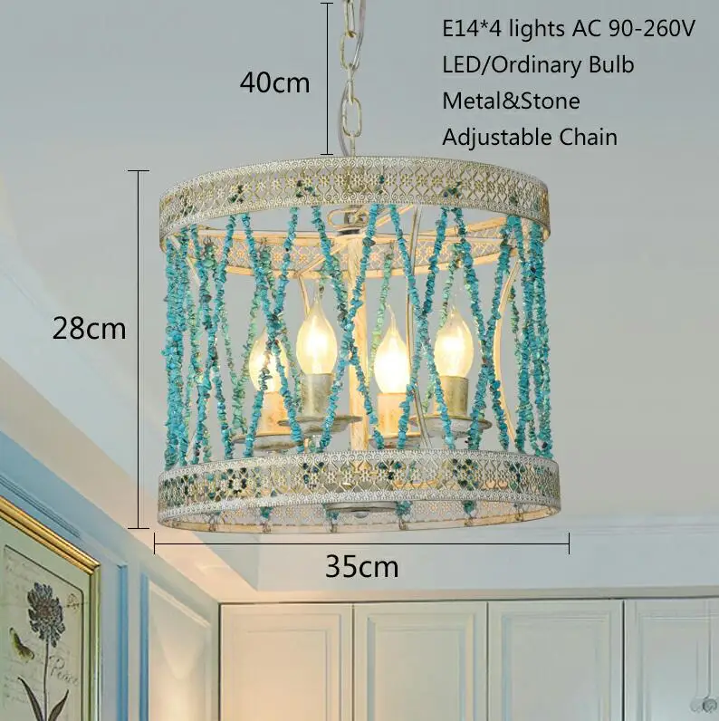 4 lights Креативный Лофт Современный Каменный подвесной светильник светодиодный E14 простой винтажный скандинавский подвесной светильник для гостиной спальни кухни ресторана - Цвет корпуса: 4 lights