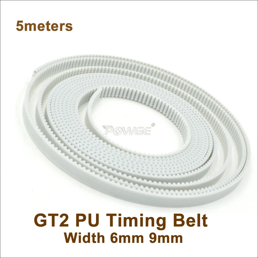 POWGE 5 метров GT2 Ремень ГРМ W = 6/9/10/15 мм полиуретан со стальным сердечником 2GT